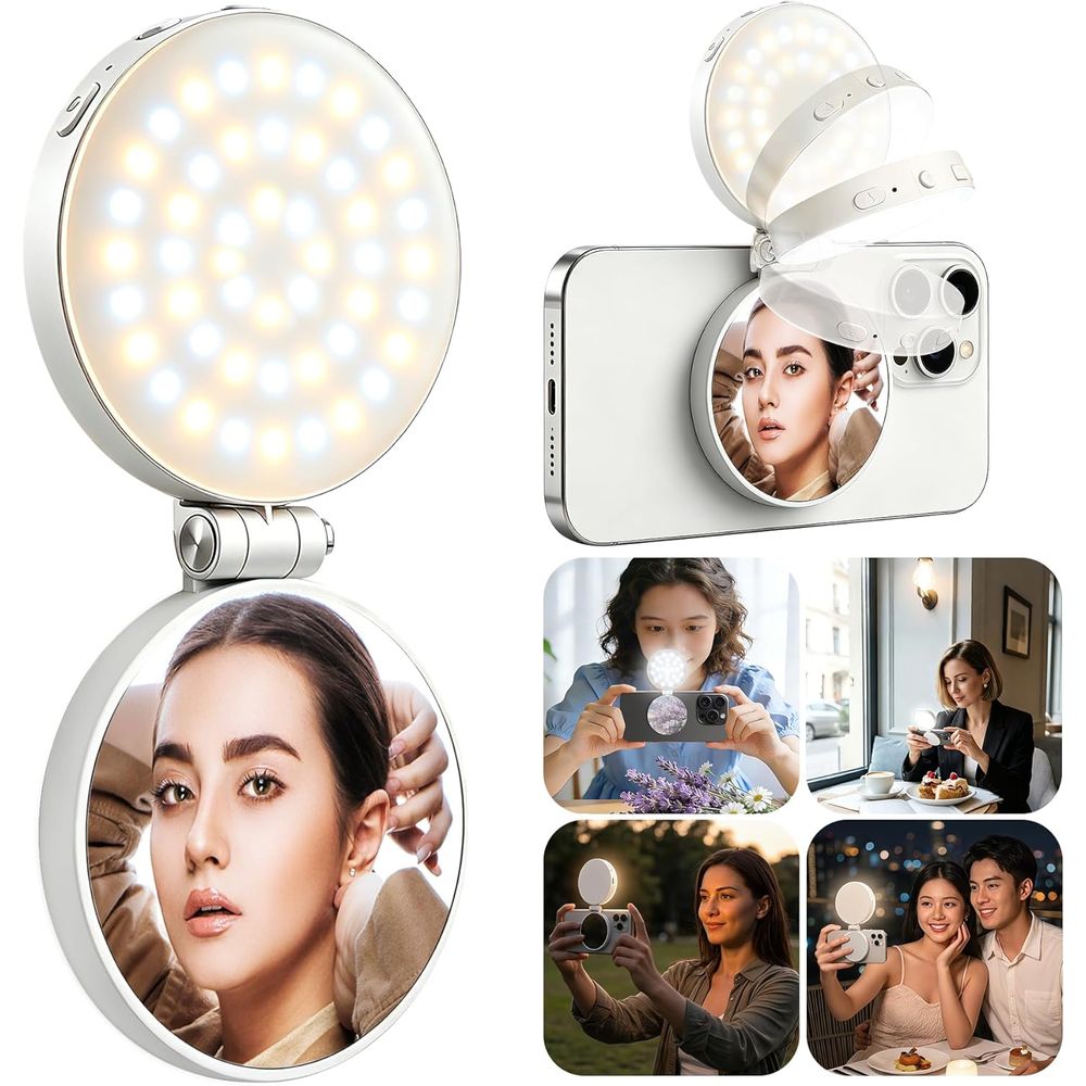 Webcam Ring Light - Rechargeable LED Ring Light with High