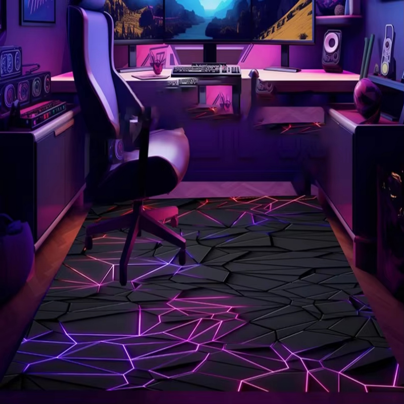 Esports Gaming Chair - VIKAMA 3D Neon Gaming Room Carpet