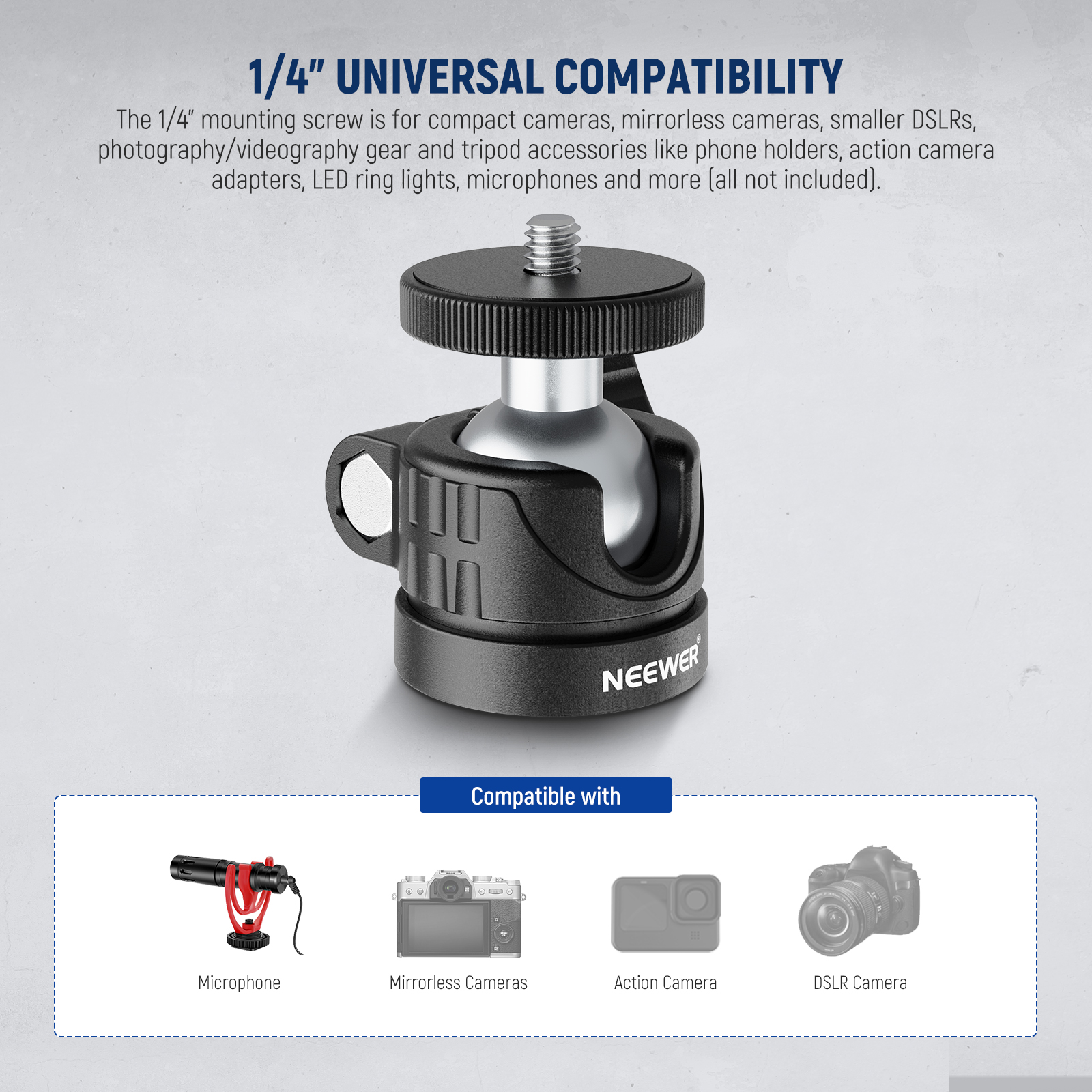 NEEWER Mini Ball Head, Portabl - Webcam Ring Light ulasan dan harga