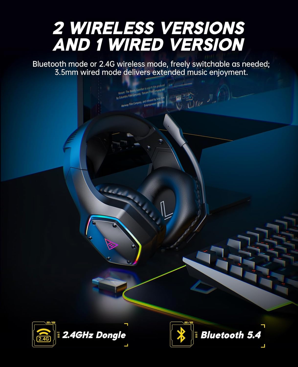 2.4GHz Wireless Gaming Headset - Gaming Headset 7.1 ulasan dan harga