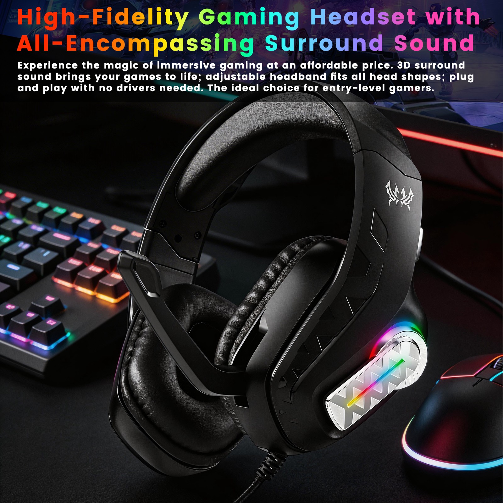1PC G4100 RGB Wired Gaming Hea - Gaming Headset 7.1 ulasan dan harga