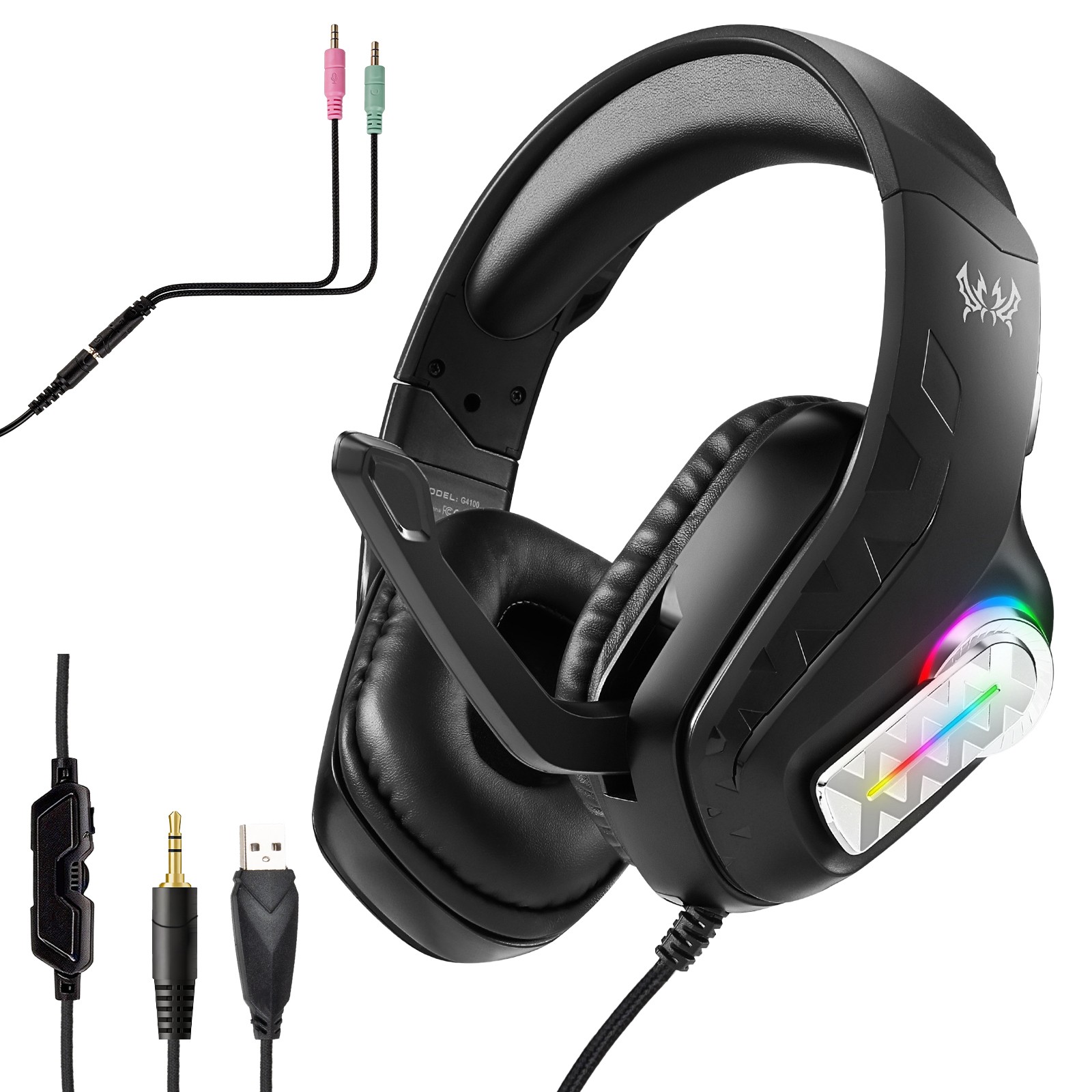 1PC G4100 RGB Wired Gaming Hea - Gaming Headset 7.1 ulasan dan harga