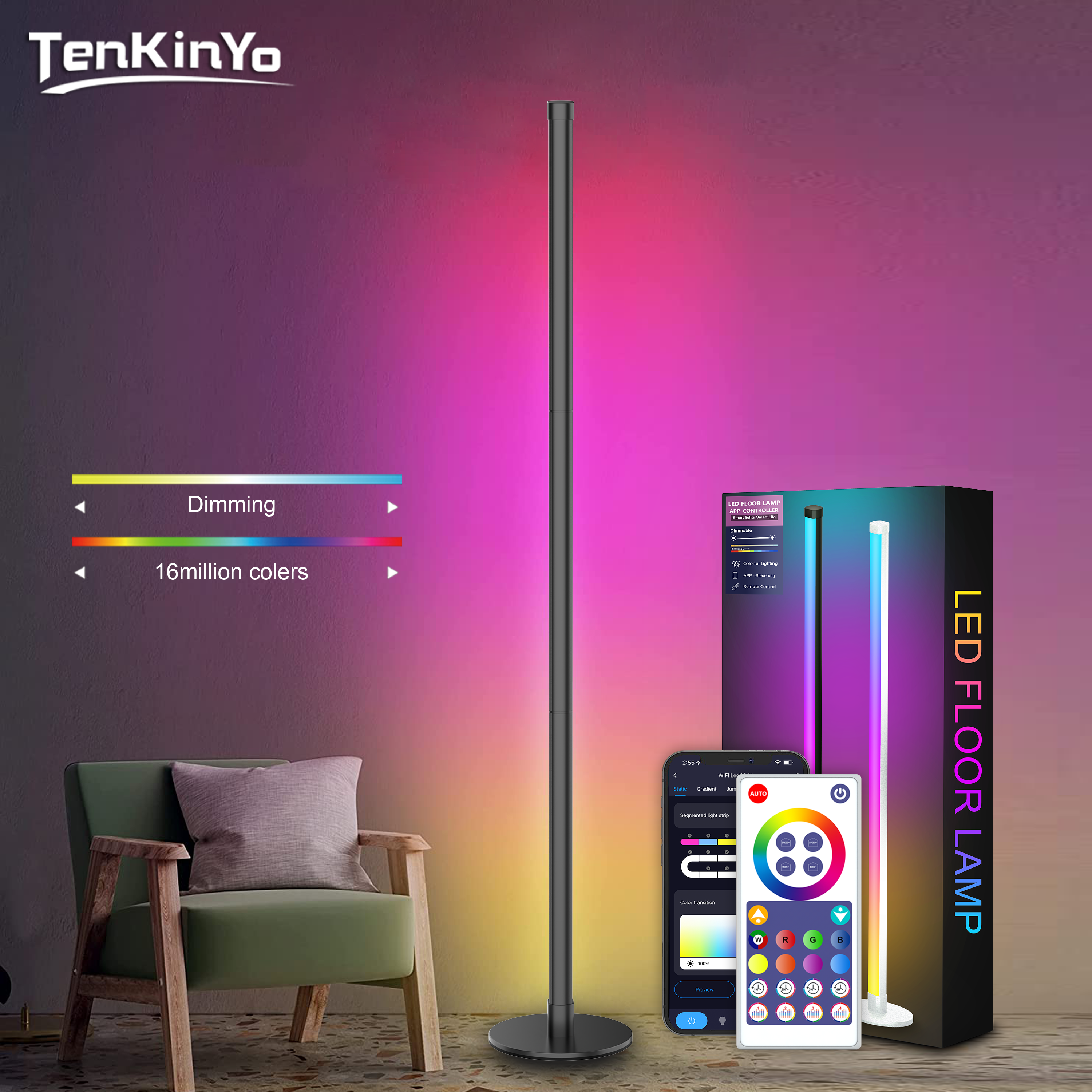 RGBIC Corner Floor Lamp  Smart - Esports Gaming Bed ulasan dan harga