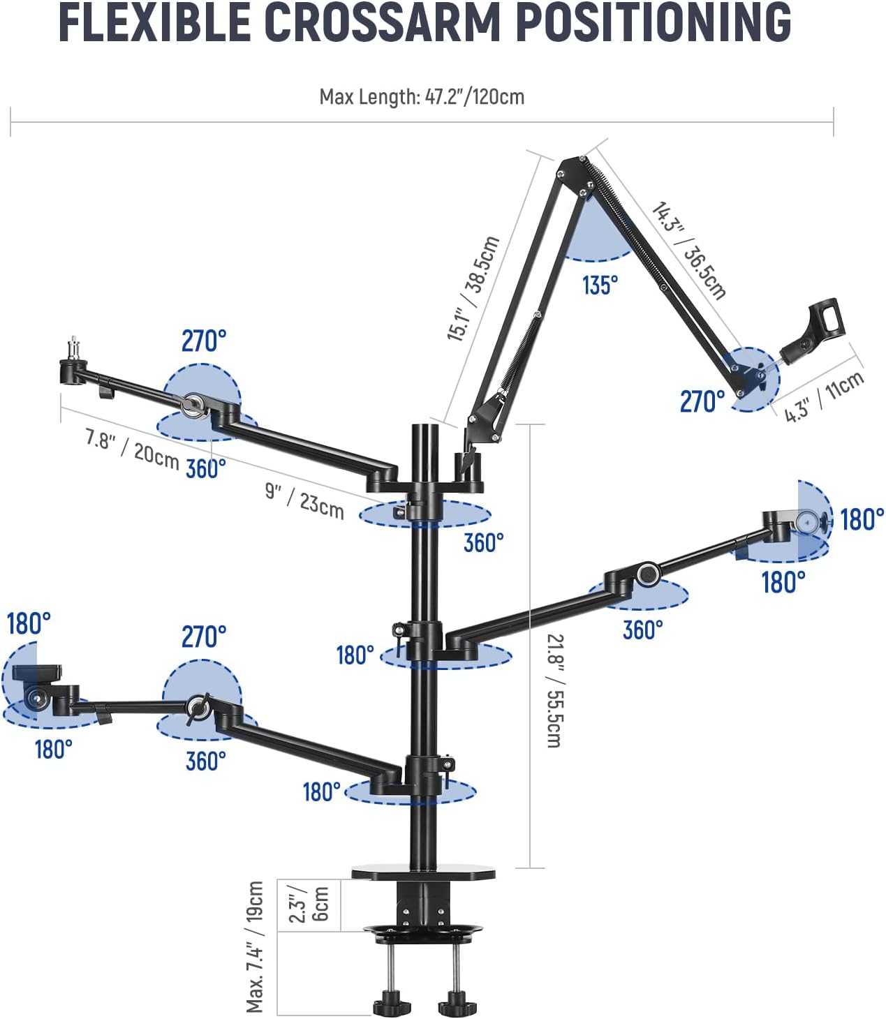 Overhead Camera Stand Desk Mou - Webcam Ring Light ulasan dan harga