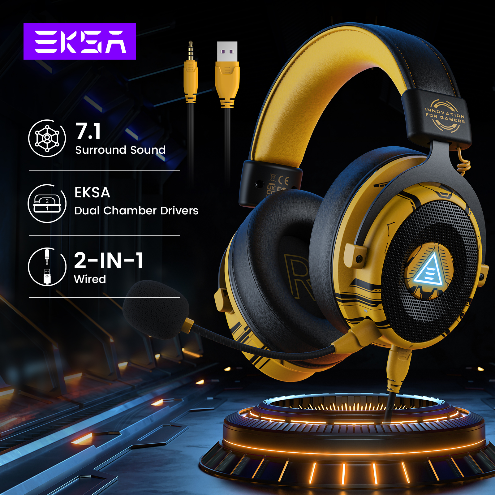 EKSA E900 Pro Upgraded Gaming  - Gaming Headset 7.1 ulasan dan harga
