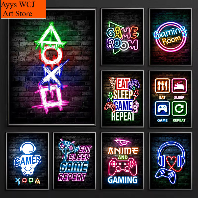 1pc frameless Canvas Painting  - Esports Gaming ulasan dan harga