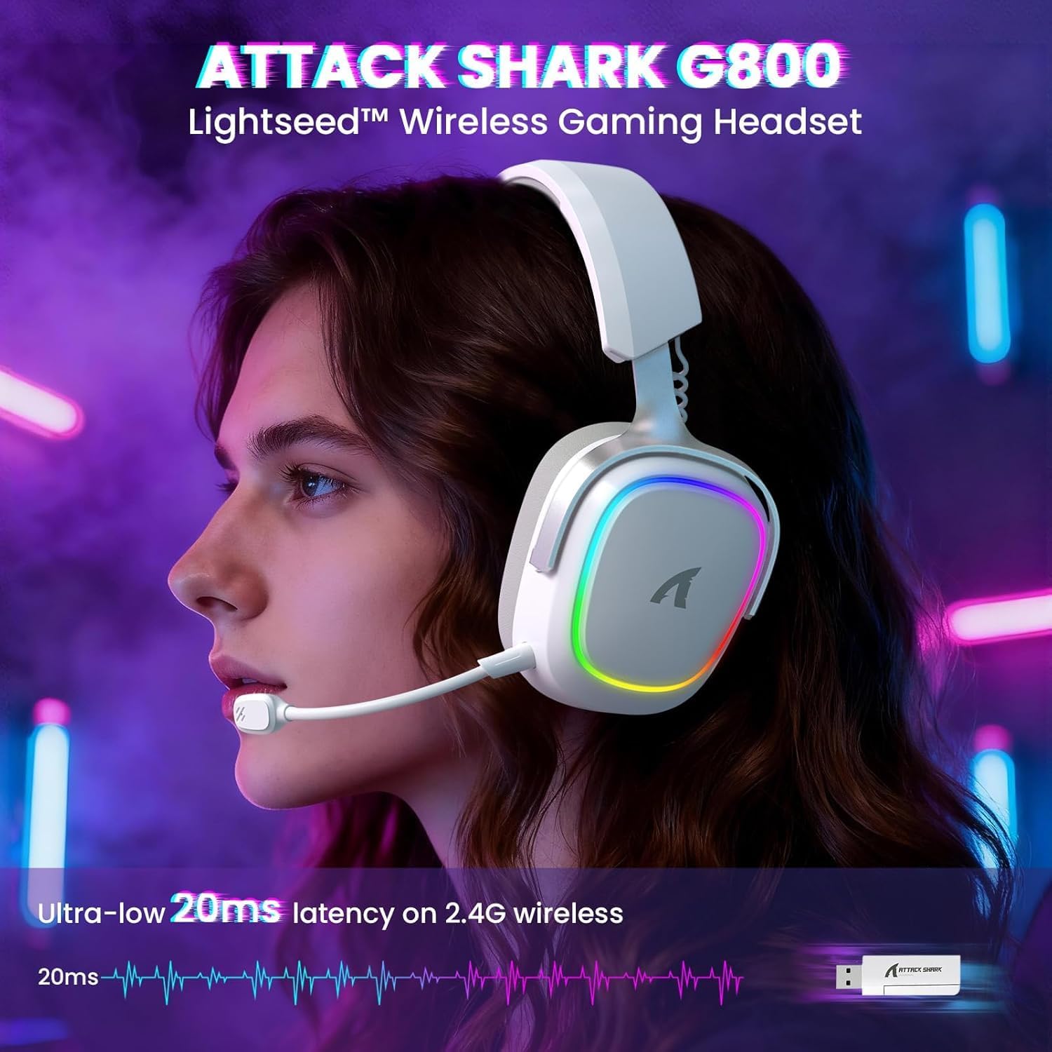 ATTACK SHARK G800 Wireless Gam - Gaming Headset 7.1 ulasan dan harga