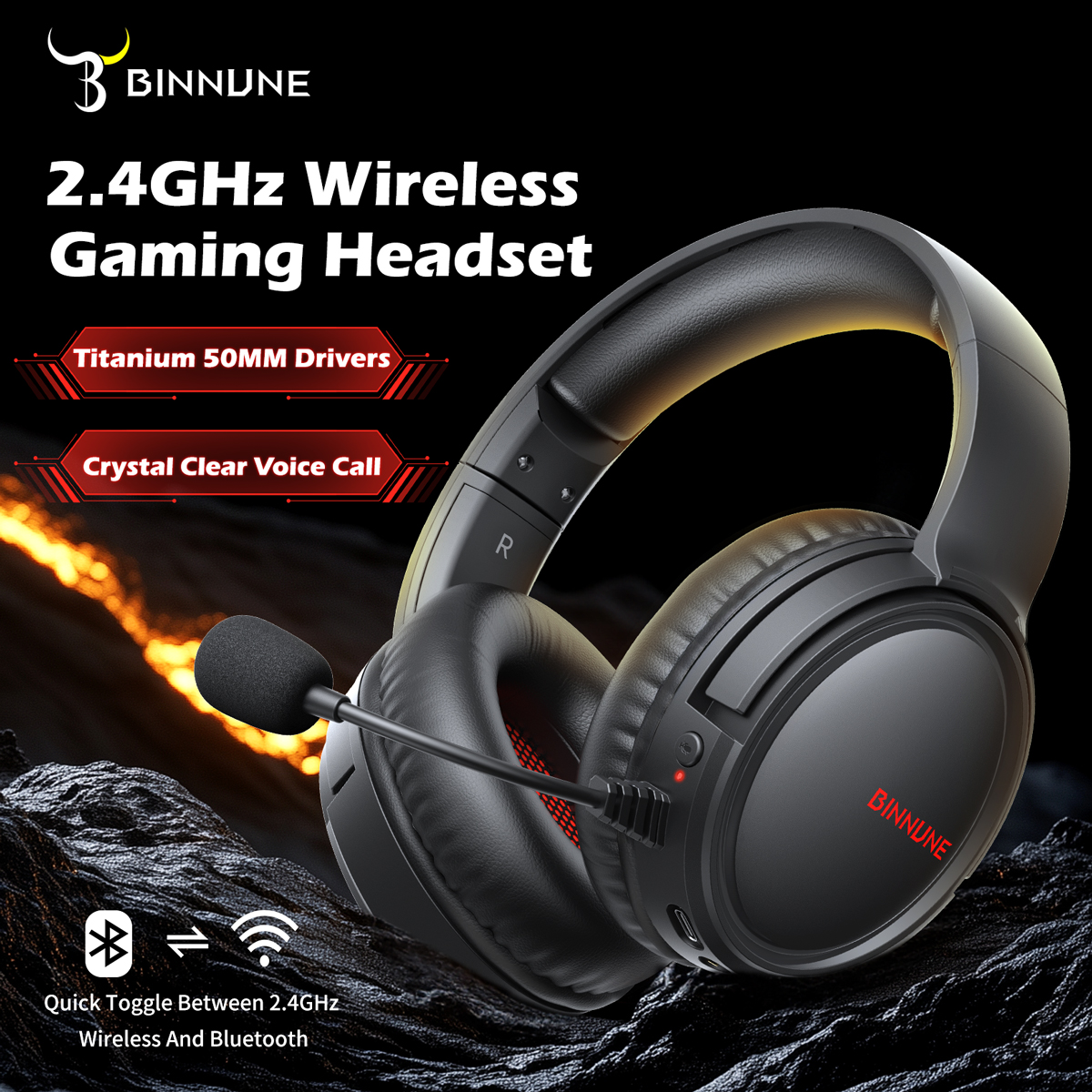 BINNUNE BW02 Wireless Gaming H - Gaming Headset 7.1 ulasan dan harga