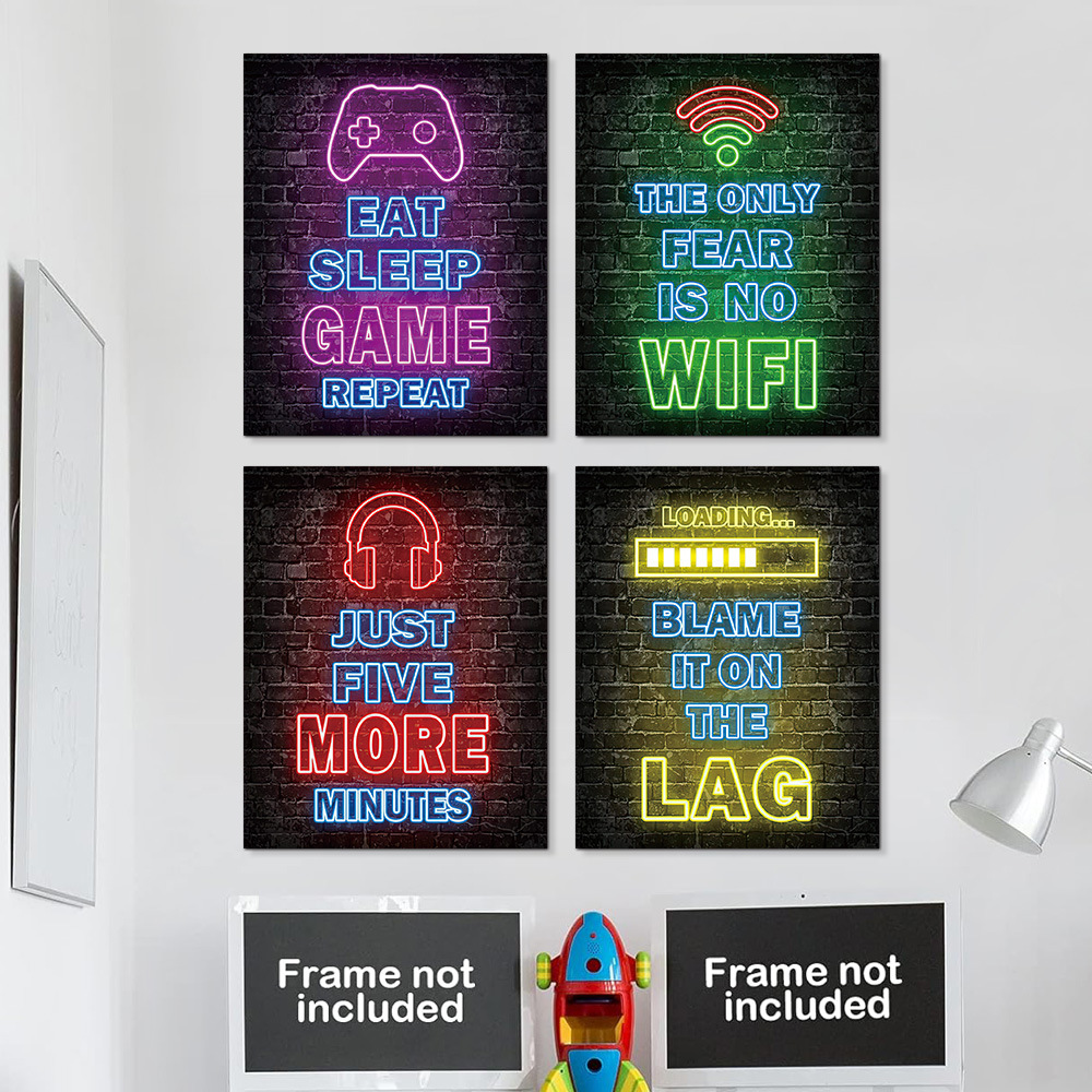 Cyberpunk Neon Wall Art - Retr - Esports Gaming Bar ulasan dan harga