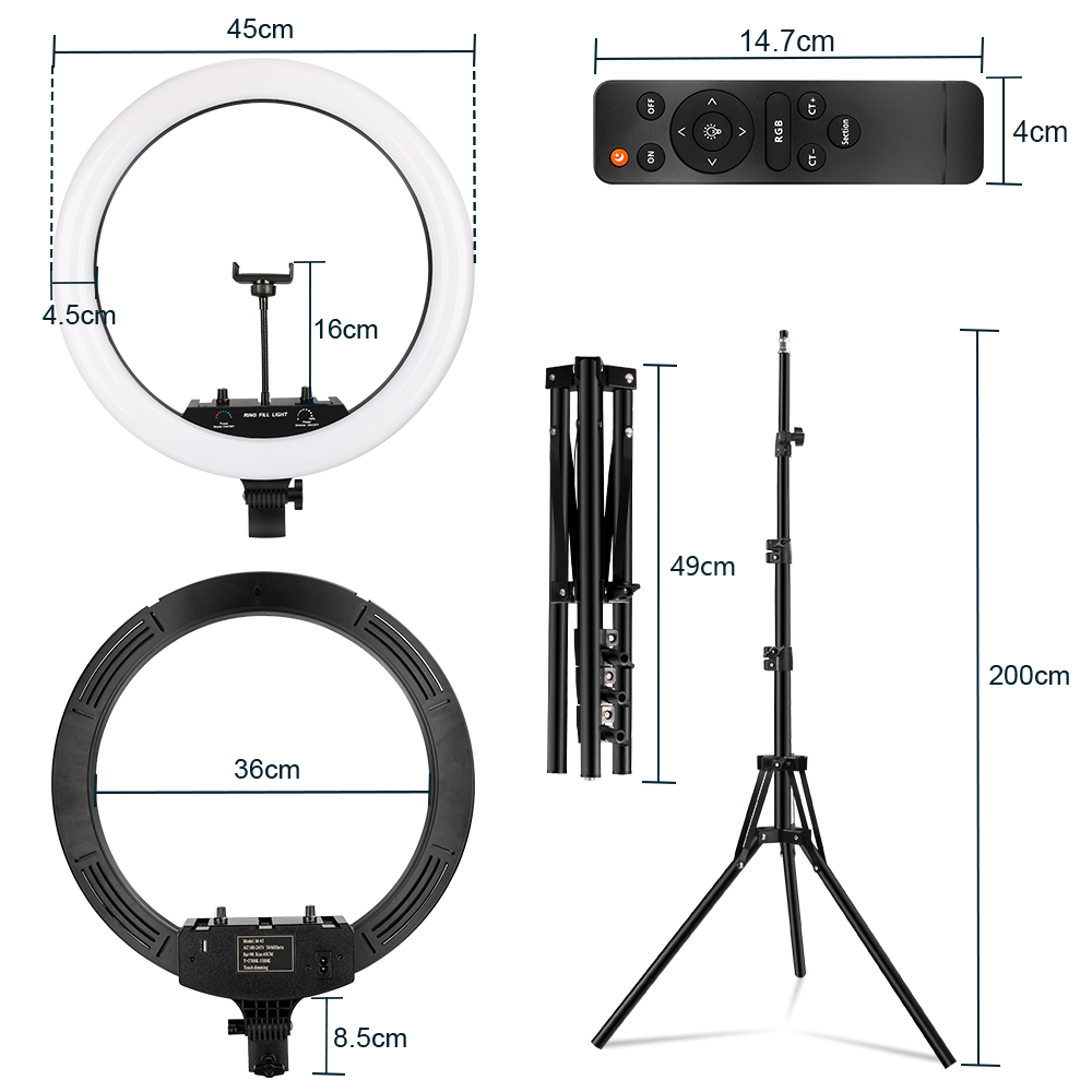 18 Inch RGB Ring Light 50W Pho - Webcam Ring Light ulasan dan harga