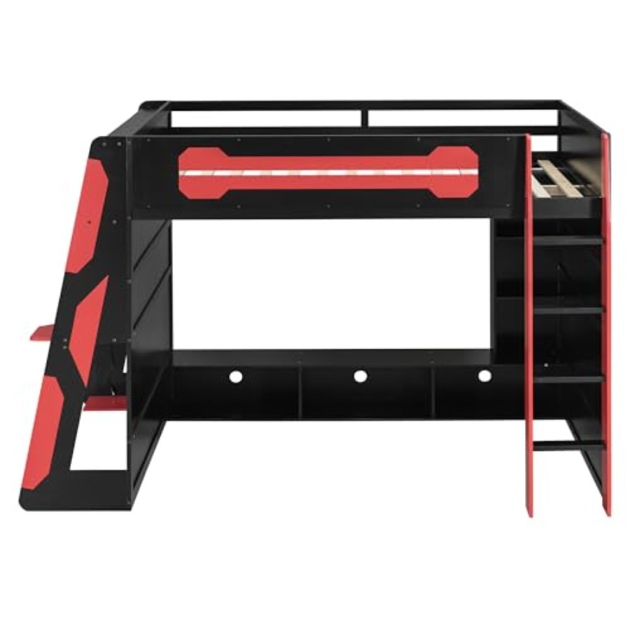 Full Size Wood Gaming Loft Bed - Esports Gaming Bed ulasan dan harga